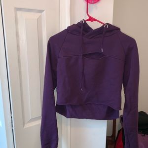 Purple crop top hoodie